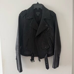 Club Monaco Charcoal Leather Jacket